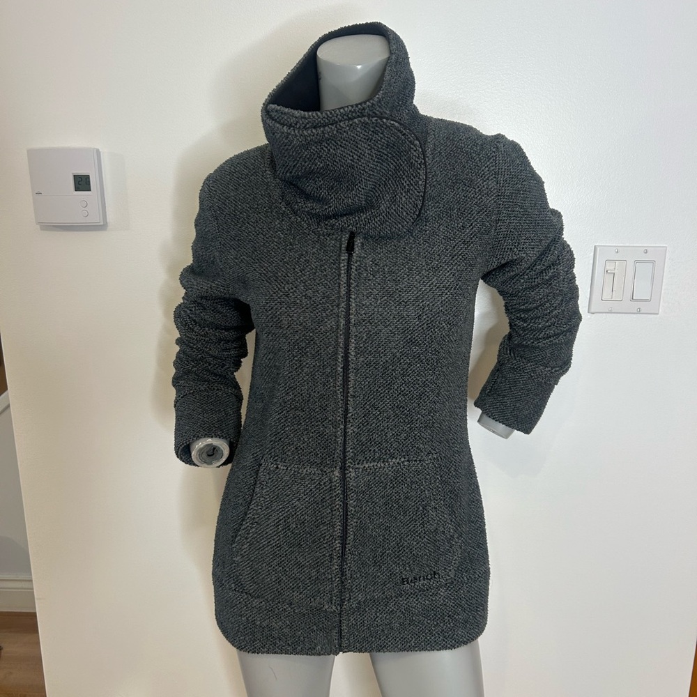 Bench Dark Gray Women's Cozy Sherpa zip up sweater ❤️M - Picture 10 of 10